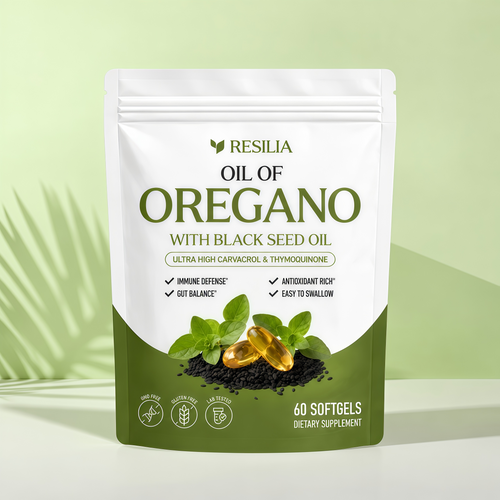 Resilia Oil Of Oregano Softgels with Black Seed Oil - 60 Softgels